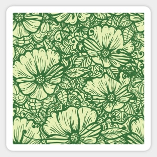 Hand Drawn Flower Seamless Pattern Sticker